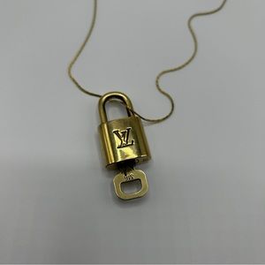 Authentic Louis Vuitton Gold Brass Lock and Key #316